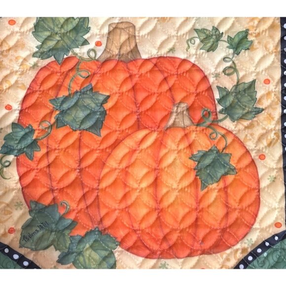 Evergreen‎ Pumpkins Floral Quilted Garden Flag 12.5 X 18 inches - Picture 2 of 3